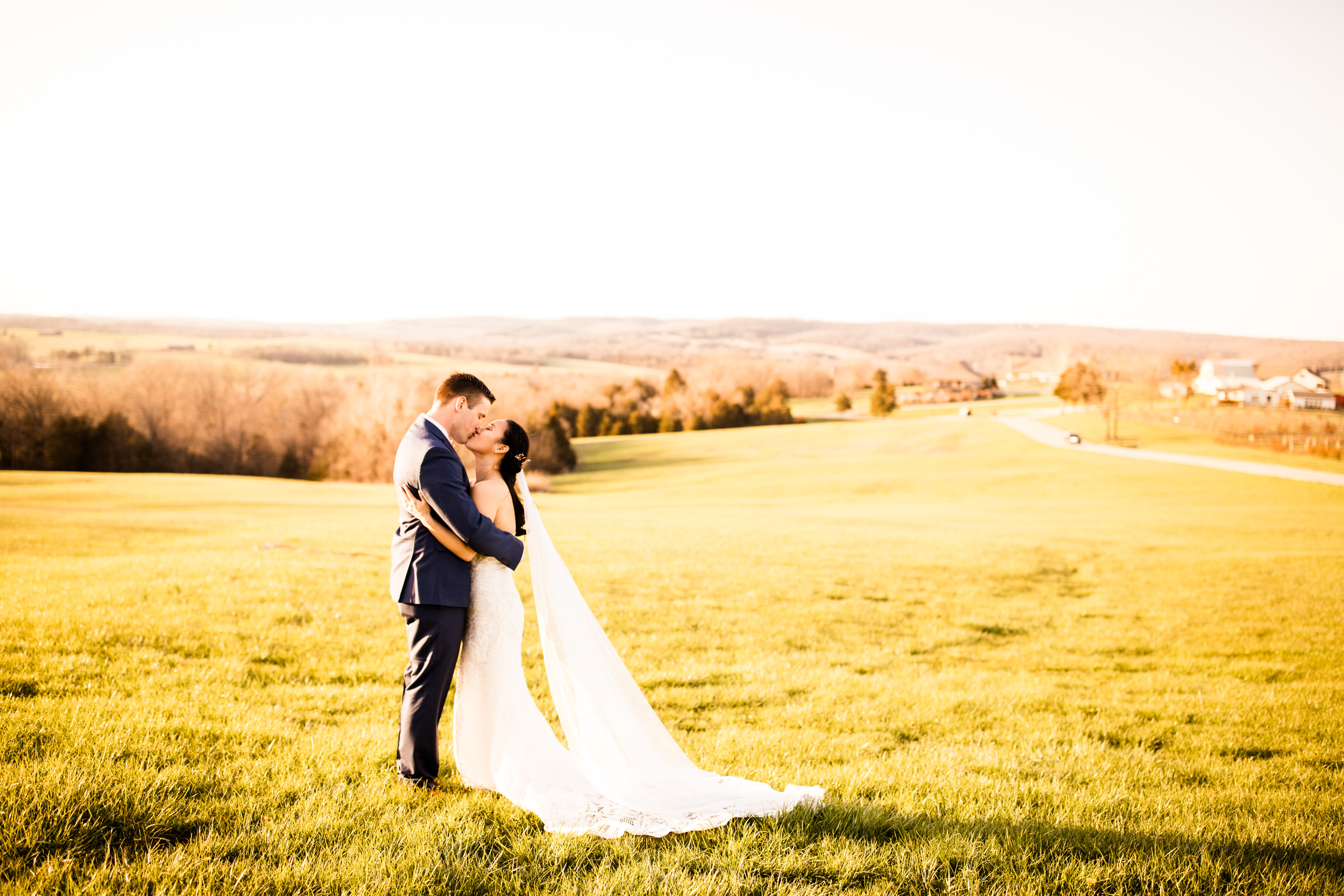 bride and groom missouri barn wedding