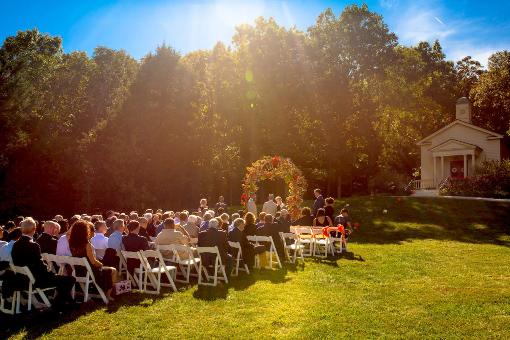 outdoor fall wedding ceremony