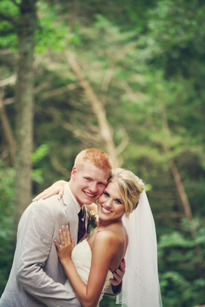 rustic barn wedding bride and groom