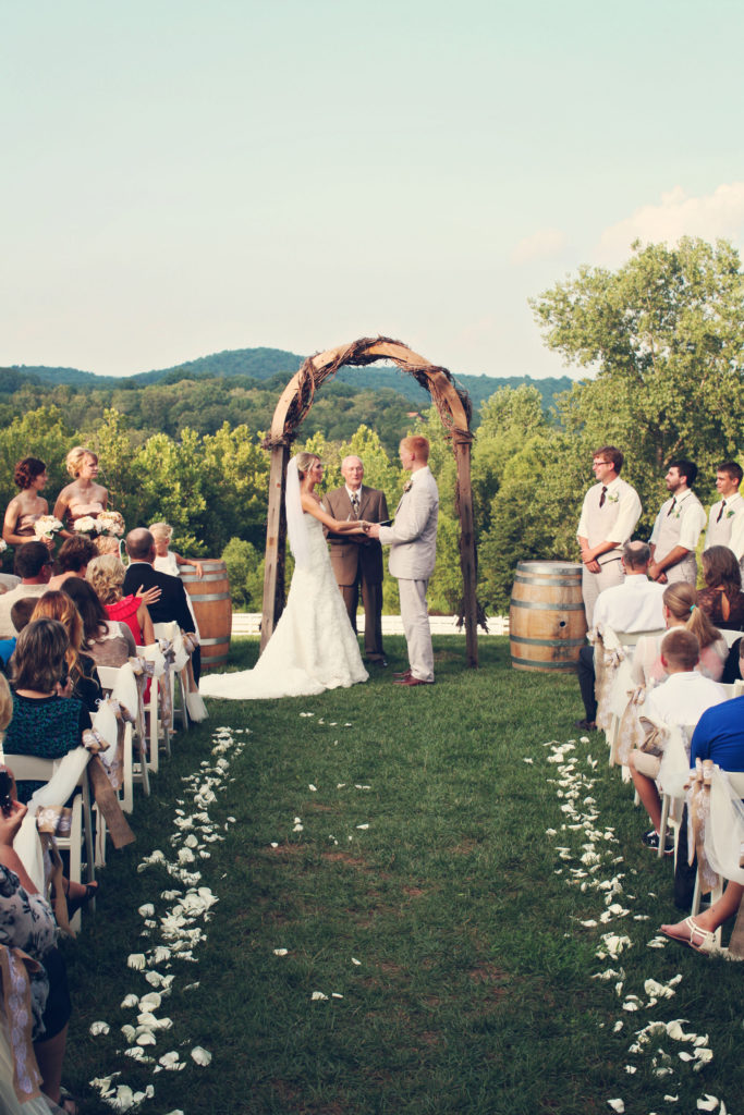 rustic barn wedding ceremony