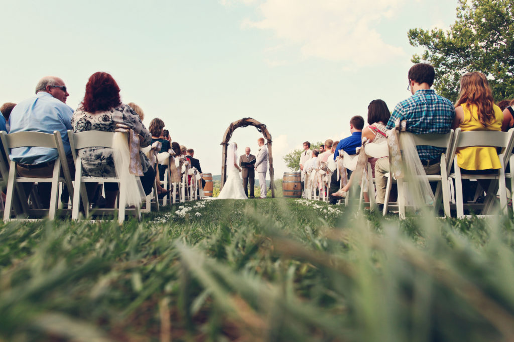 rustic barn wedding ceremony