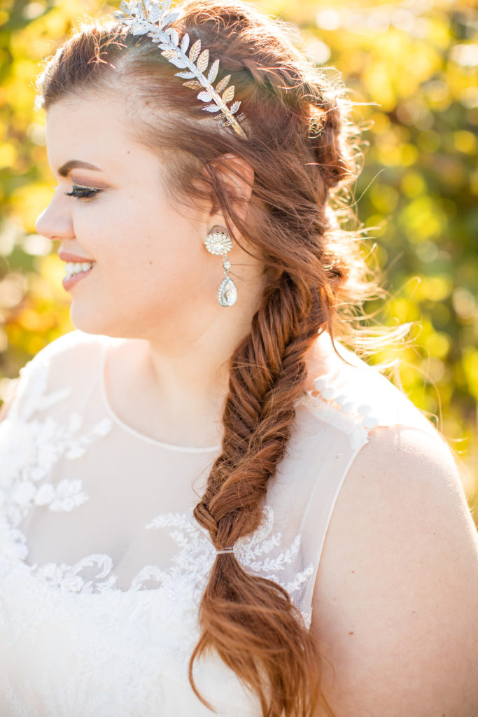 wedding day hair fishtail braid
