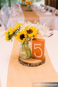 sunflower rustic wedding centerpiece