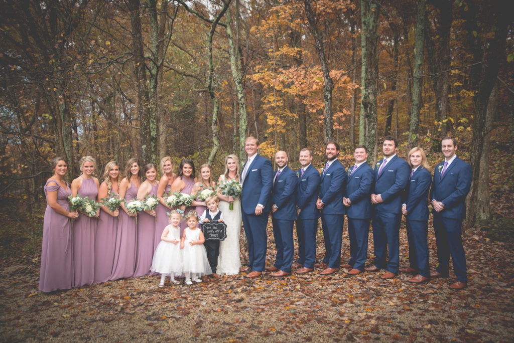 rustic romantic wedding party