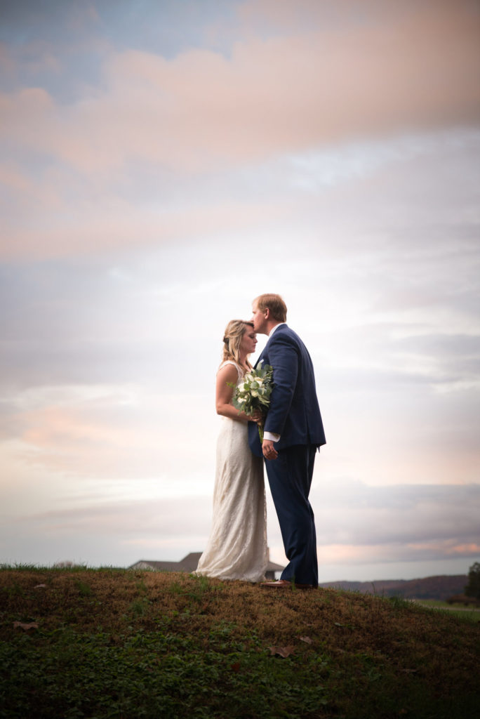 bride and groom rustic romantic wedding