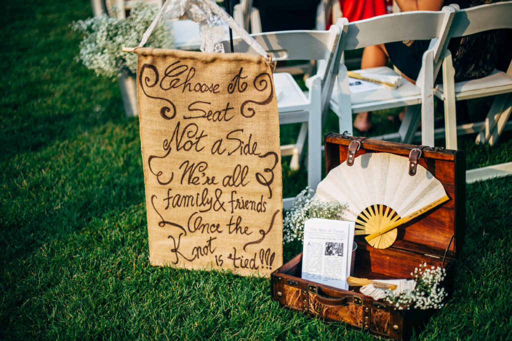 wedding ceremony seating sign